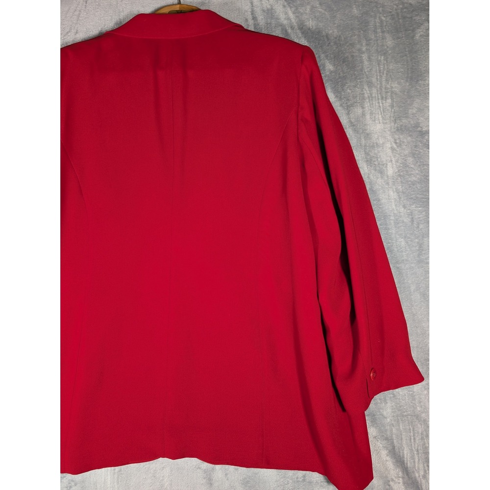 Rena Rowan Red Single Button Blazer Jacket Notch Lapel Career Plus Size 20W - Picture 7 of 14